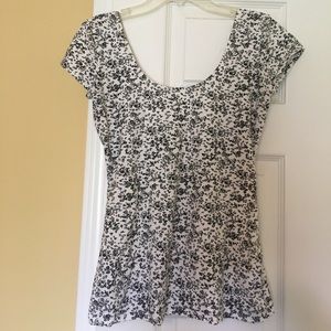 Black and white floral top